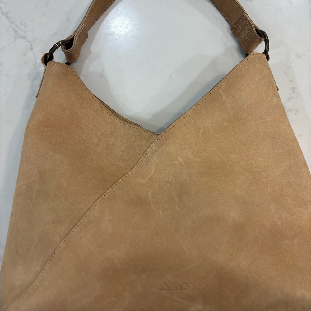 ABLE Tan Leather Shoulder Bag